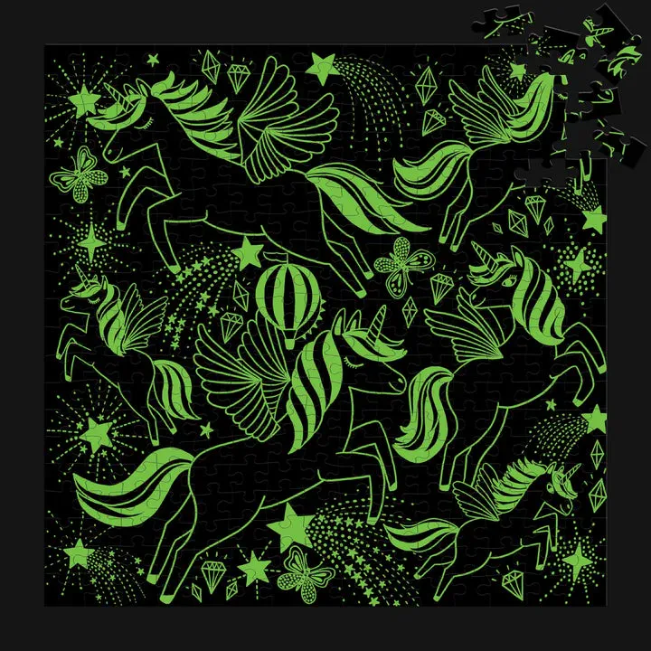 300 Piece Unicorns Illuminated Glow in the Dark Puzzle