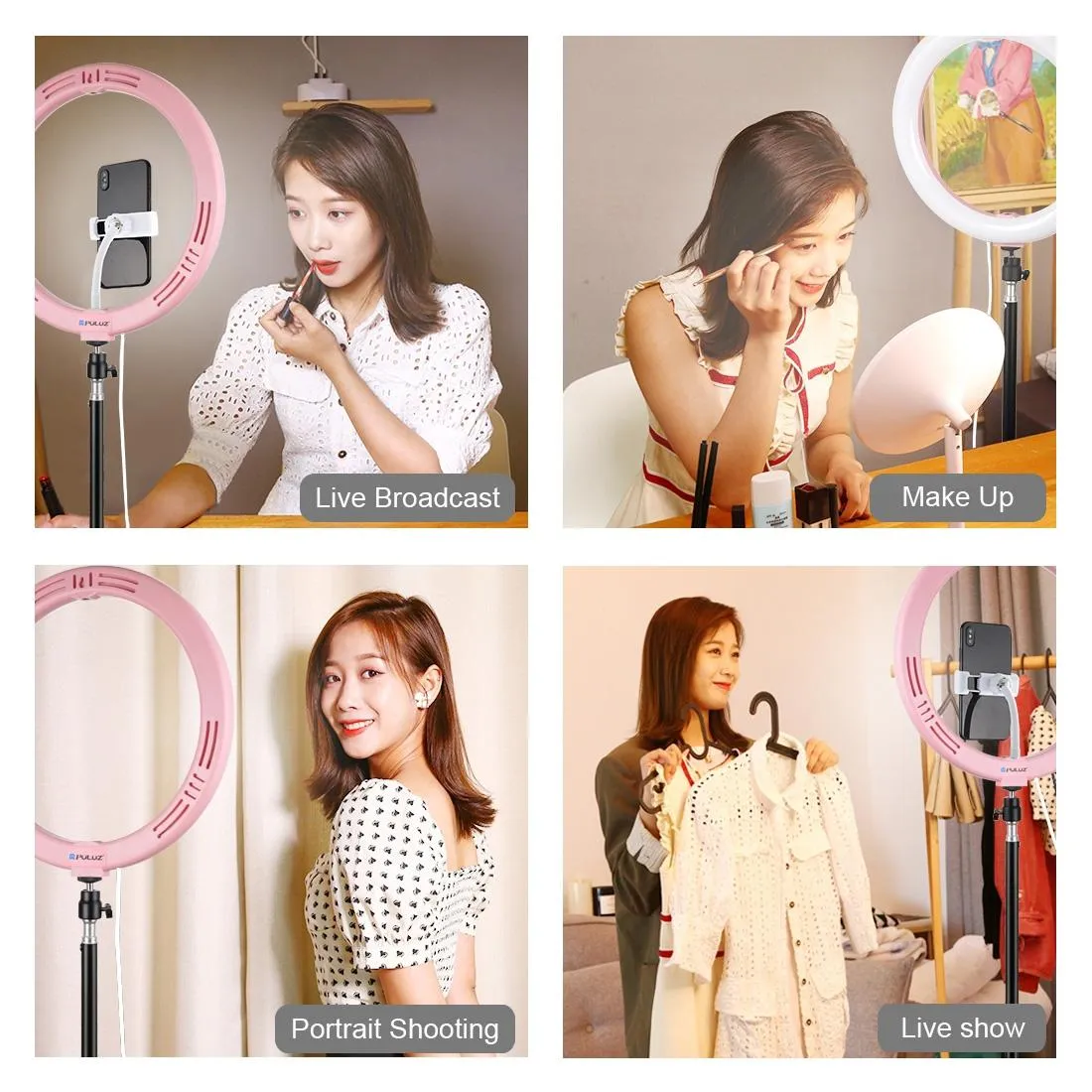 30cm Usb Dual Colour Led Ring Light with Phone Clamp