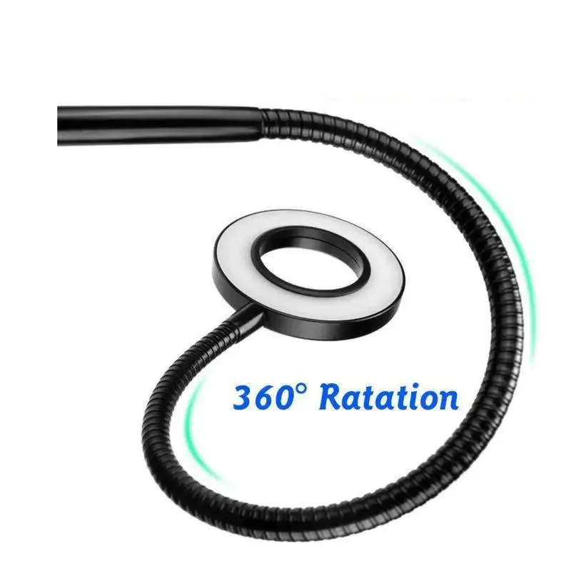 360 Degree Flexible Selfie Ring Light with Phone Holder for Live Streaming