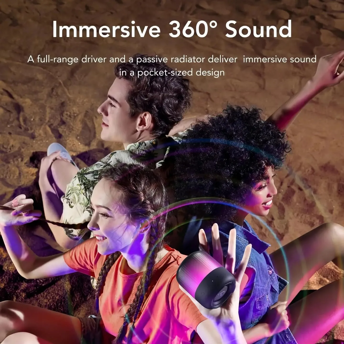 360° Sound Portable Speaker with Light Show