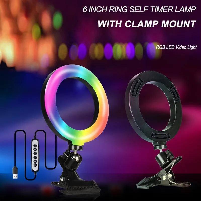 6 Inch Rgb Ring Light for Desktop Video Conferencing and Beauty