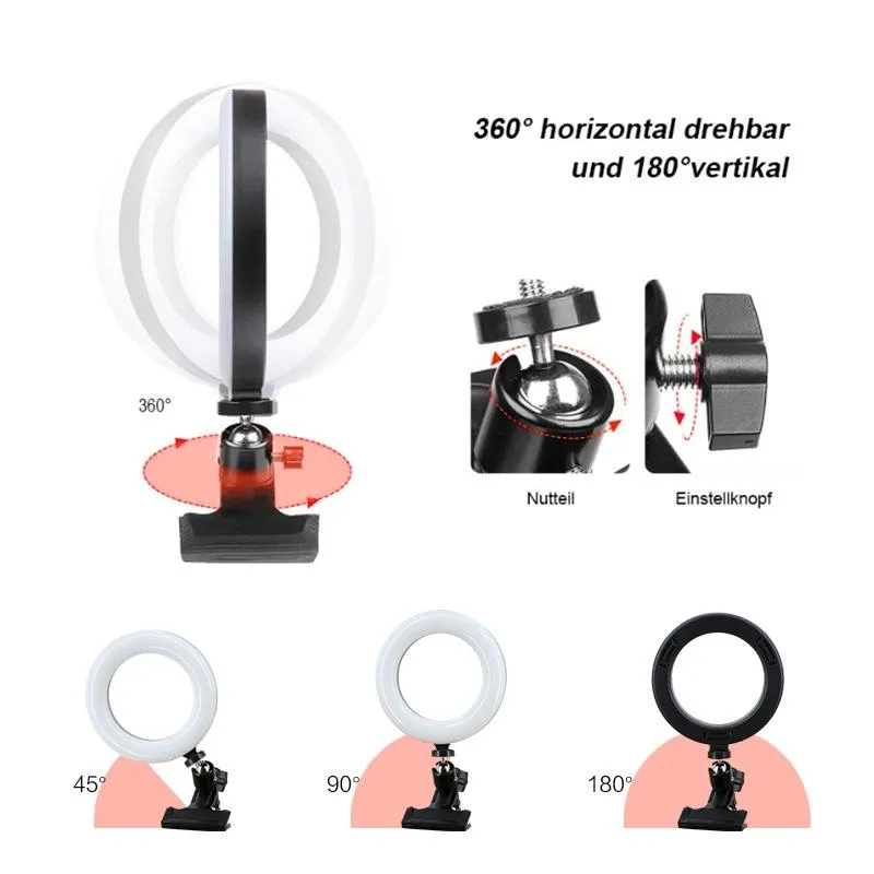 6 Inch Rgb Ring Light for Desktop Video Conferencing and Beauty