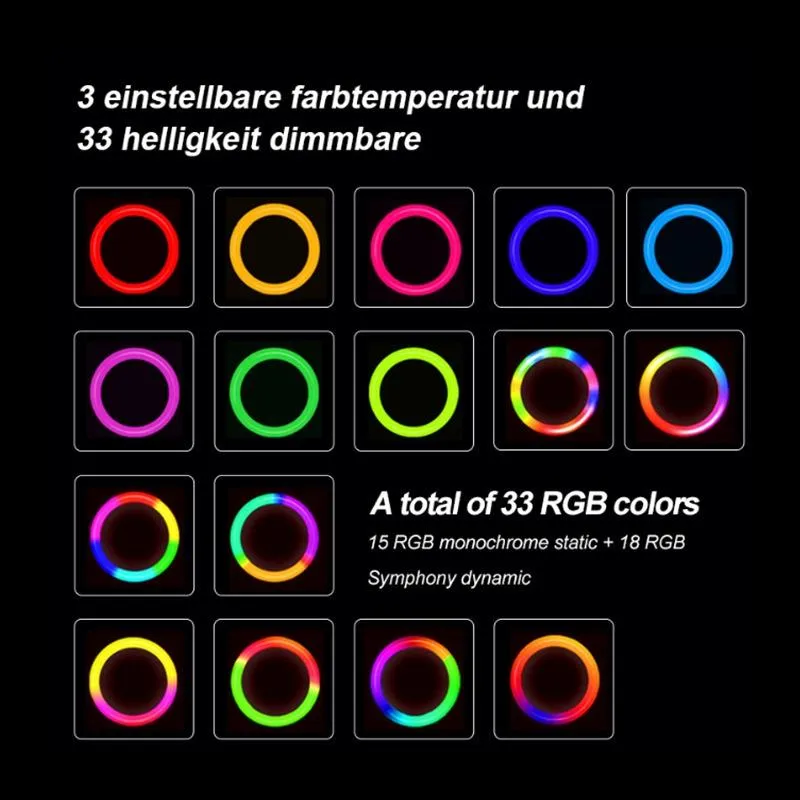 6 Inch Rgb Ring Light for Desktop Video Conferencing and Beauty