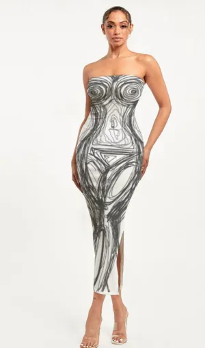 Abstract bodycon dress