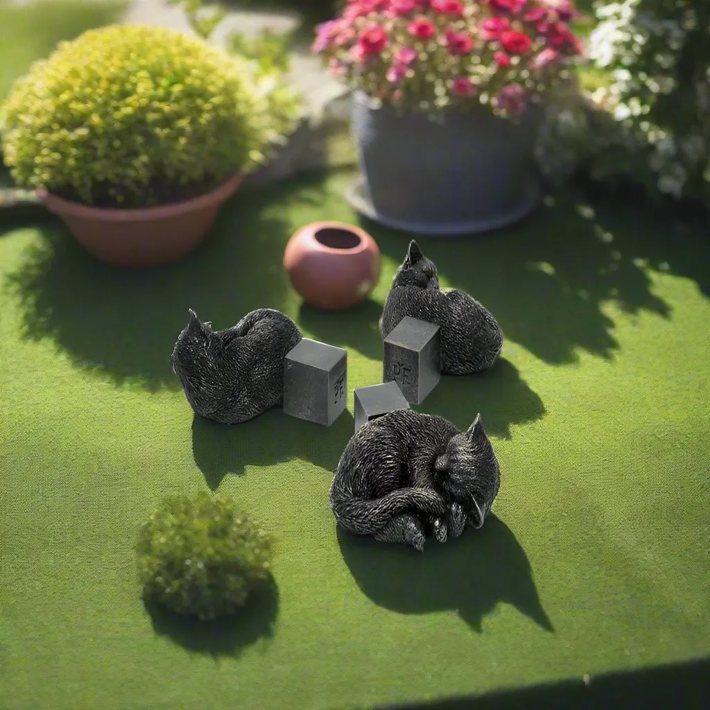 Bronze Colour Sleeping Cat Design Potty Feet