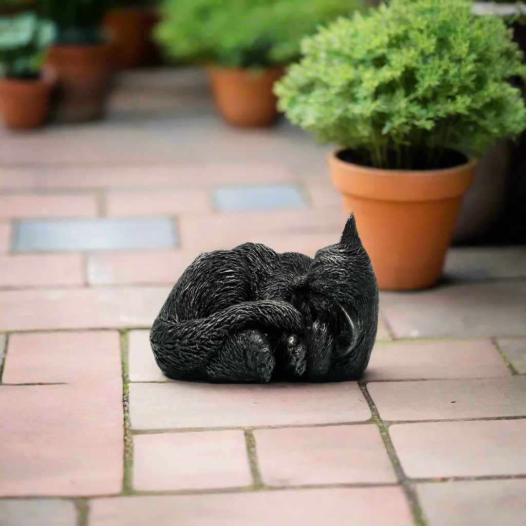 Bronze Colour Sleeping Cat Design Potty Feet