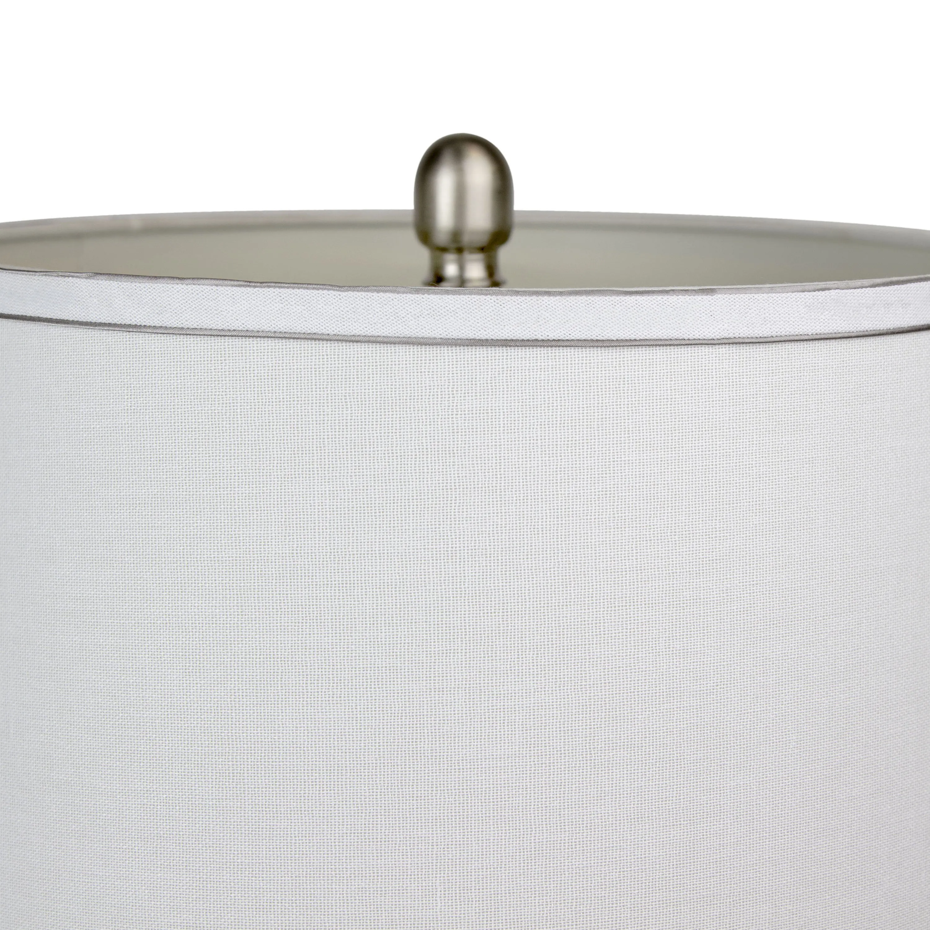 Cairo - Contemporary Table Lamp (Set of 2) - Nickel / White / Silver Trim by Couch.com