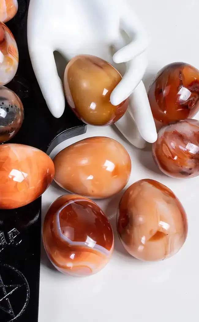 Carnelian Eggs with Stands