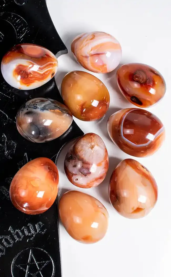 Carnelian Eggs with Stands