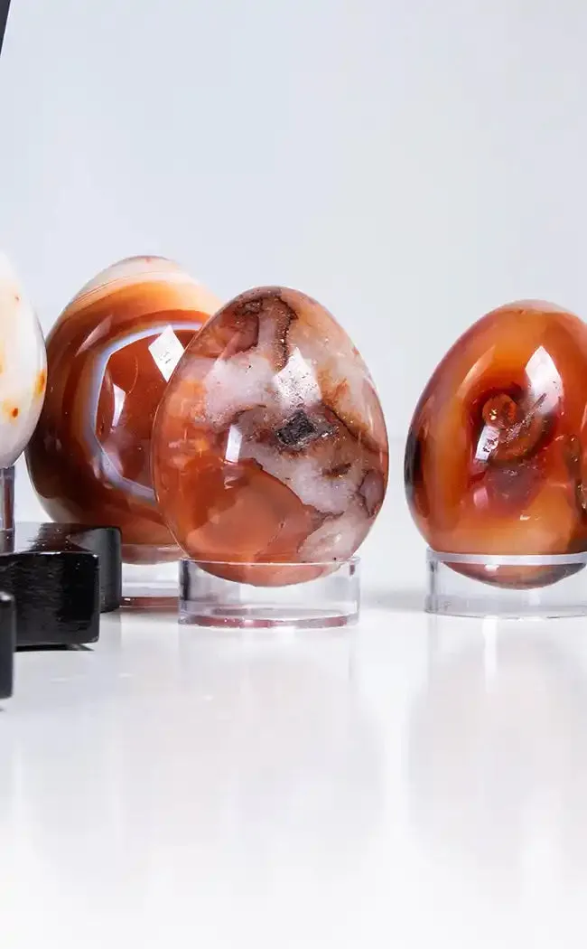 Carnelian Eggs with Stands