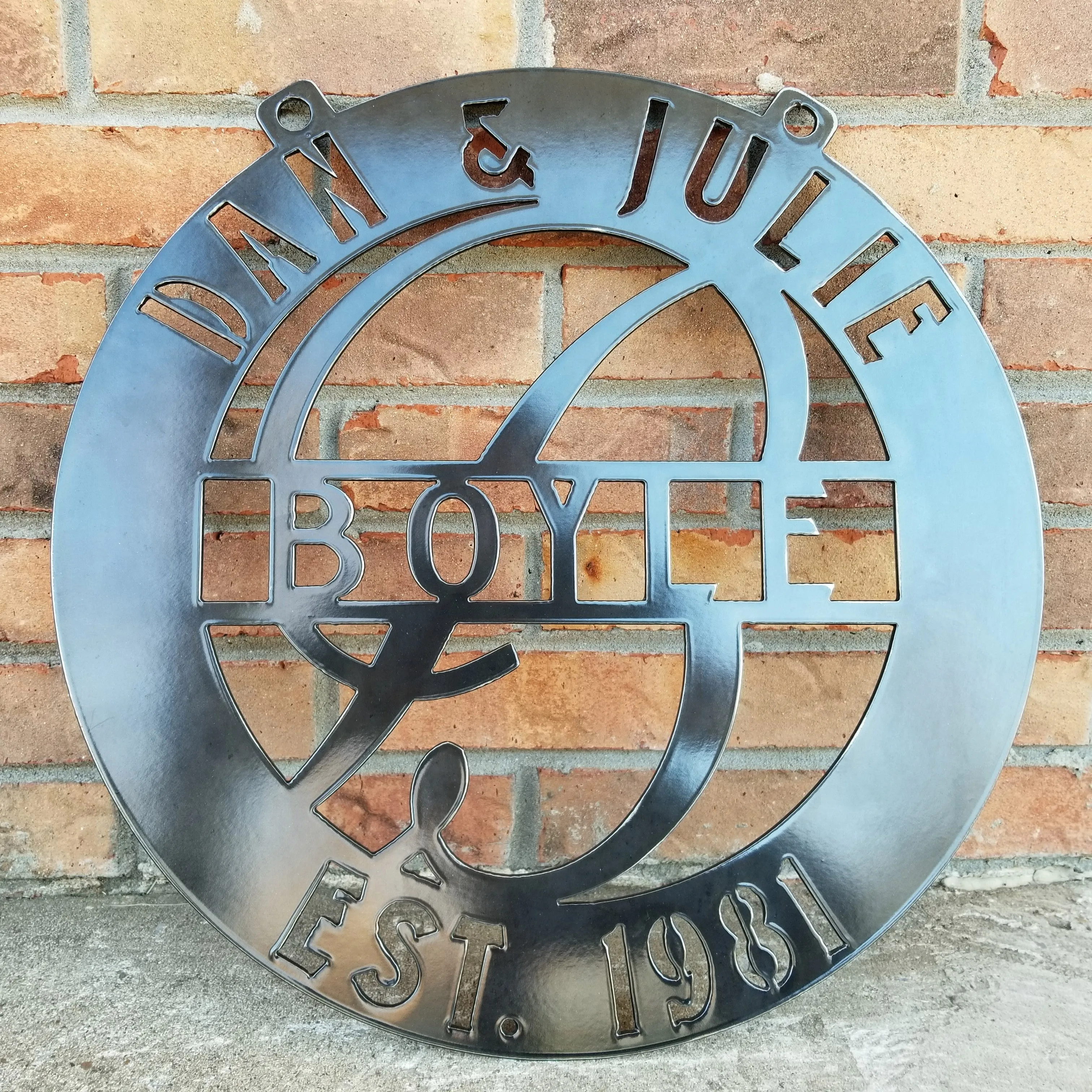 Family Name Monogram Sign - Wedding Gift, Personalized Name and Date, Interior Decor