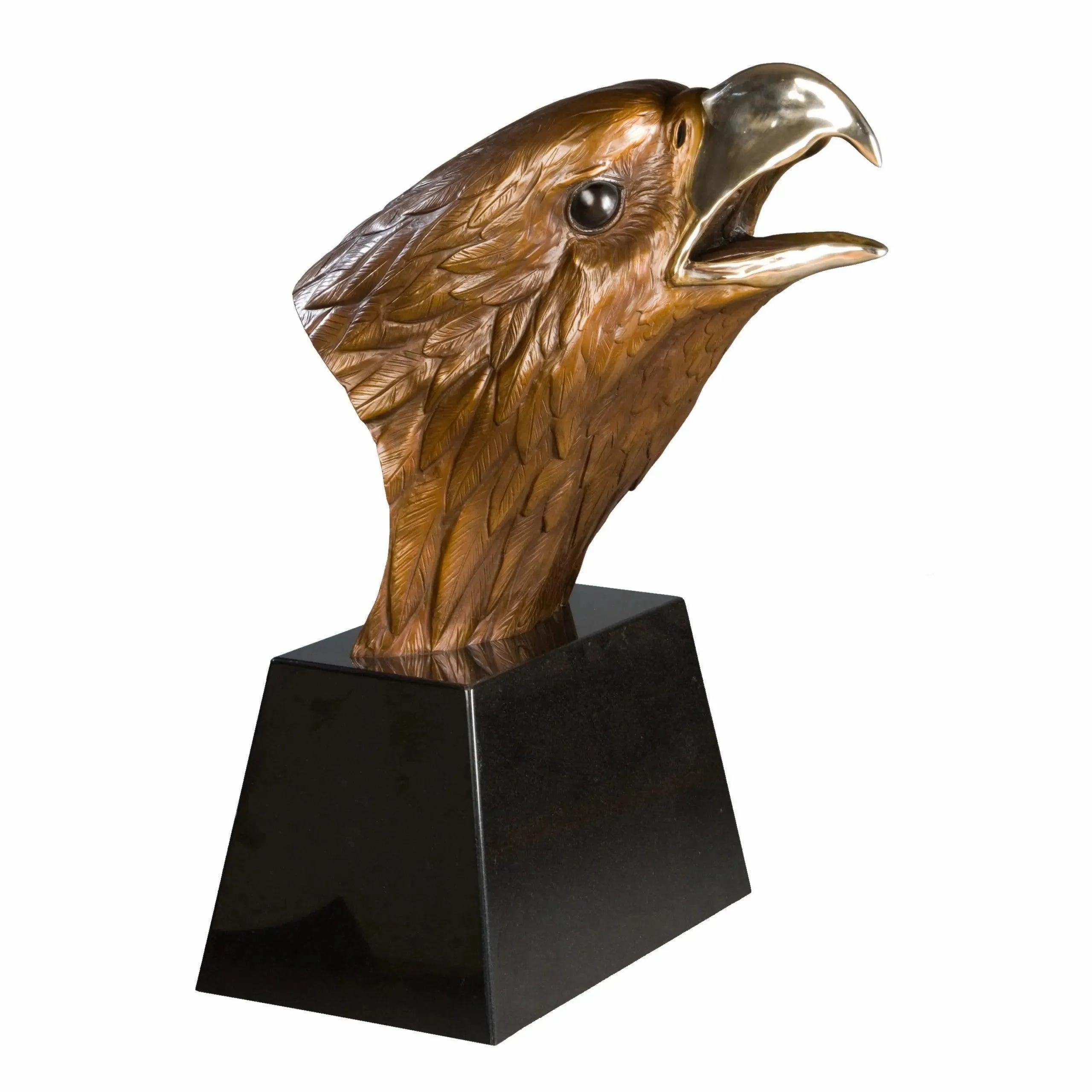 FINEST Desk Decor Bronze Bald Eagle Head Sculpture  FB-003
