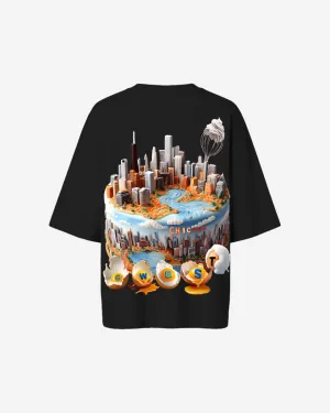 G WEST OVERSIZED CHICAGO CAKE TEE -WOMEN