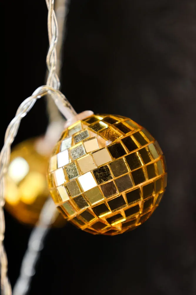 Gold Disco Ball Fairy Lights