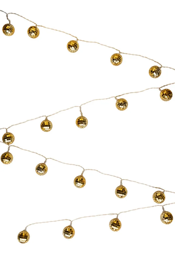 Gold Disco Ball Fairy Lights
