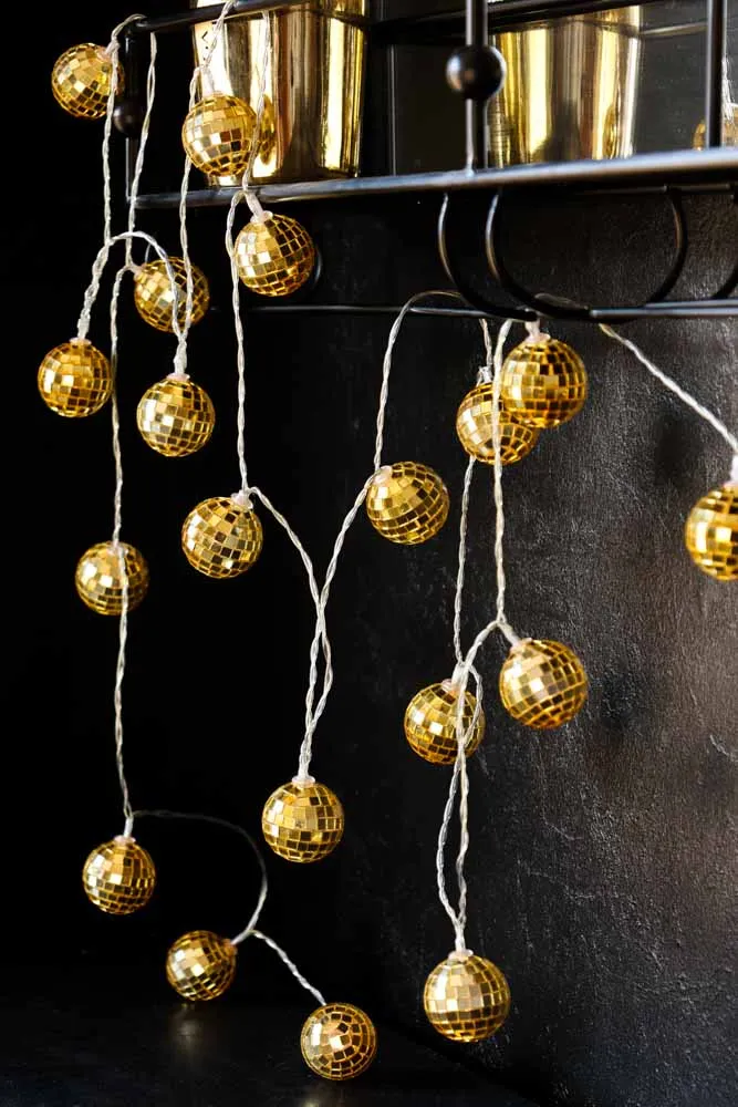 Gold Disco Ball Fairy Lights