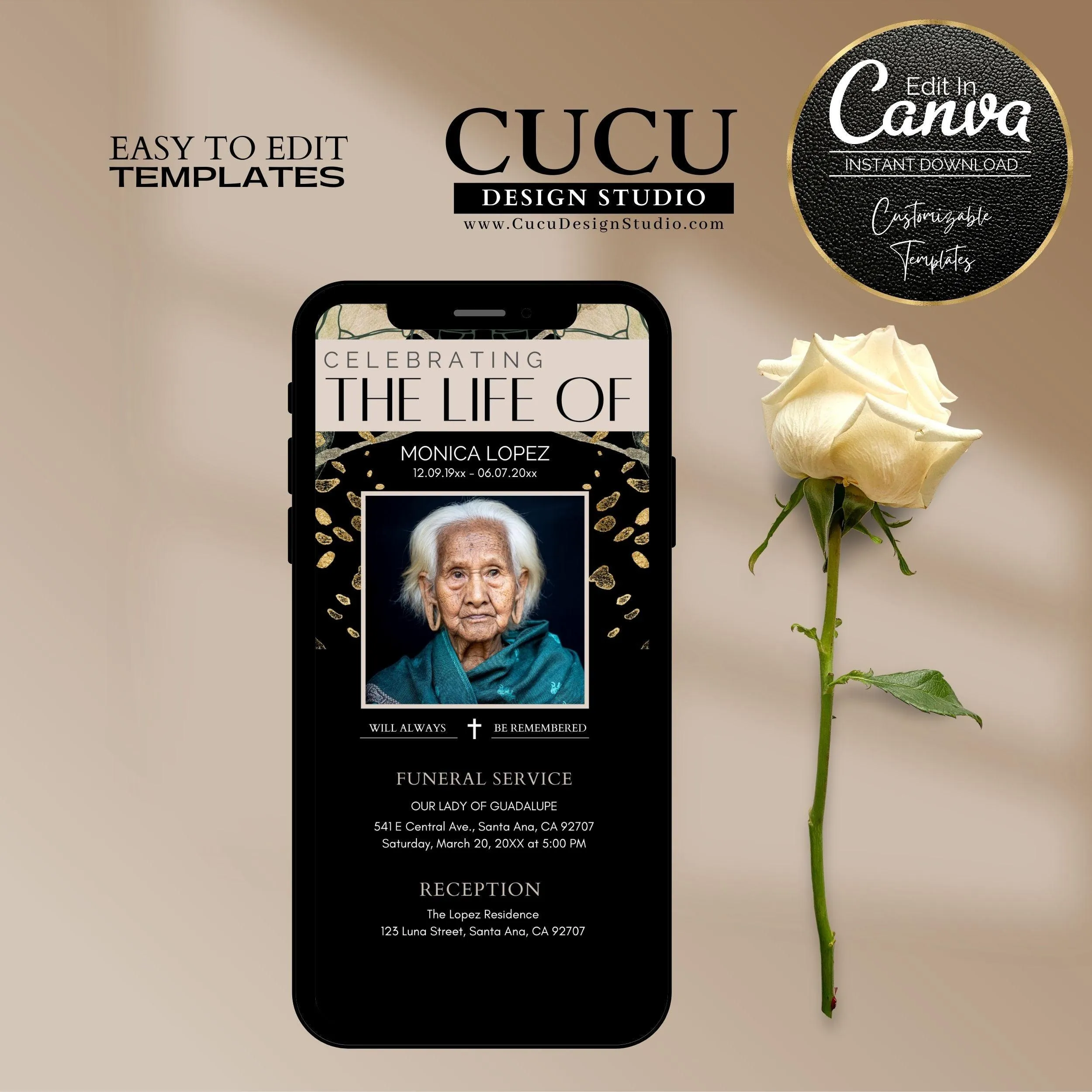 In Loving Memory Electronic Funeral Template