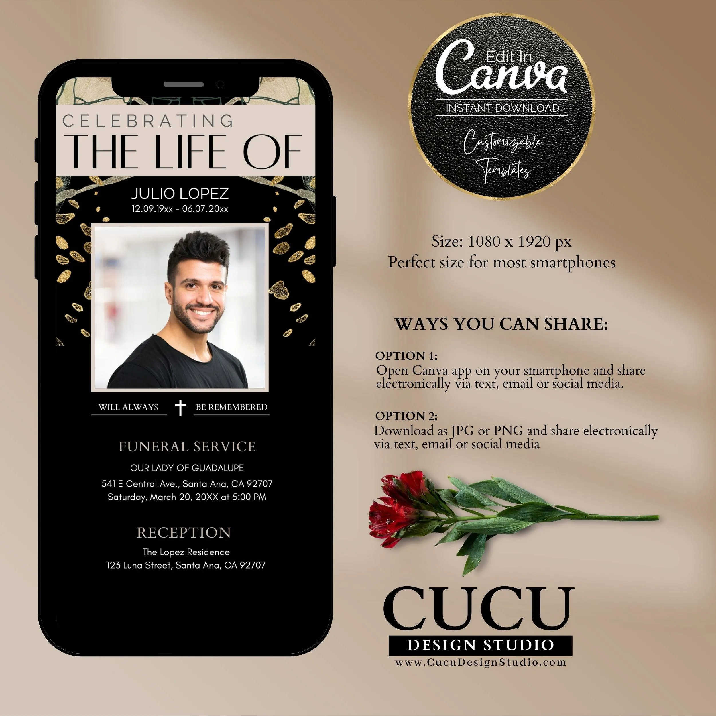In Loving Memory Electronic Funeral Template
