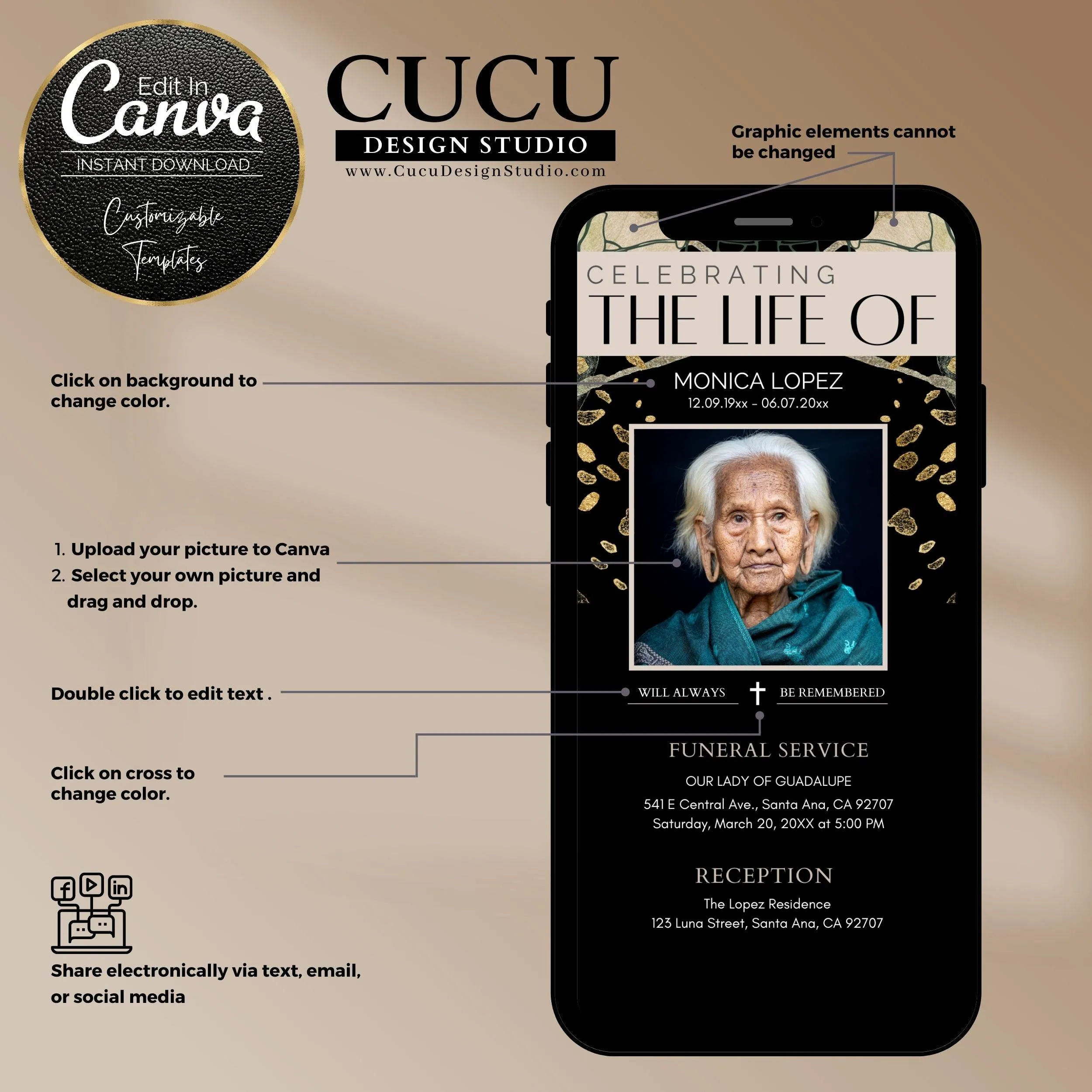 In Loving Memory Electronic Funeral Template