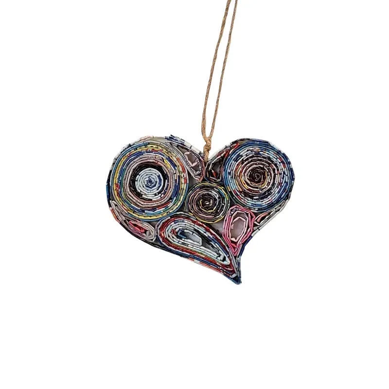 Lopsided Heart Ornament - Recycled Paper: Medium