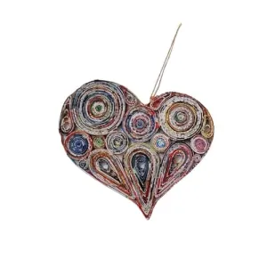 Lopsided Heart Ornament - Recycled Paper: Medium