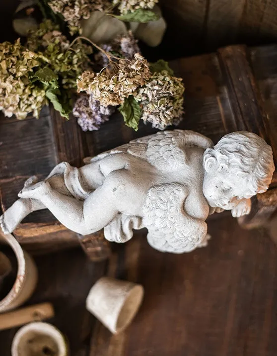 Lovely Sleeping Angel Statue for Garden, Beautiful Cute Garden Courtyard Ornaments, Unique Modern Garden Sculptures, Creative Villa Outdoor Decor Gardening Ideas