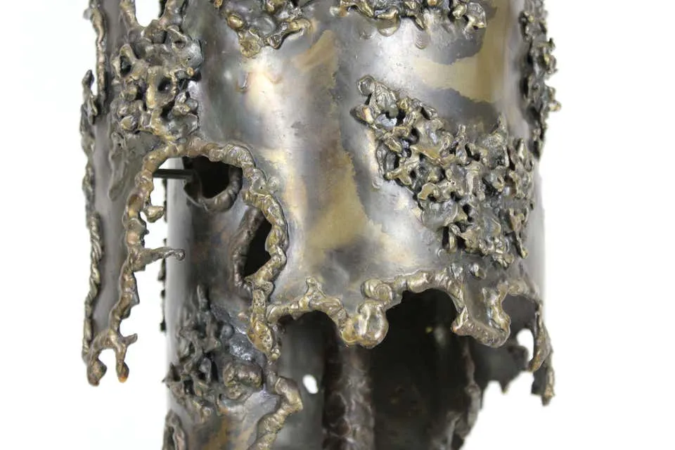 Marcello Fantoni Italian Brutalist Torch Cut Table Lamp