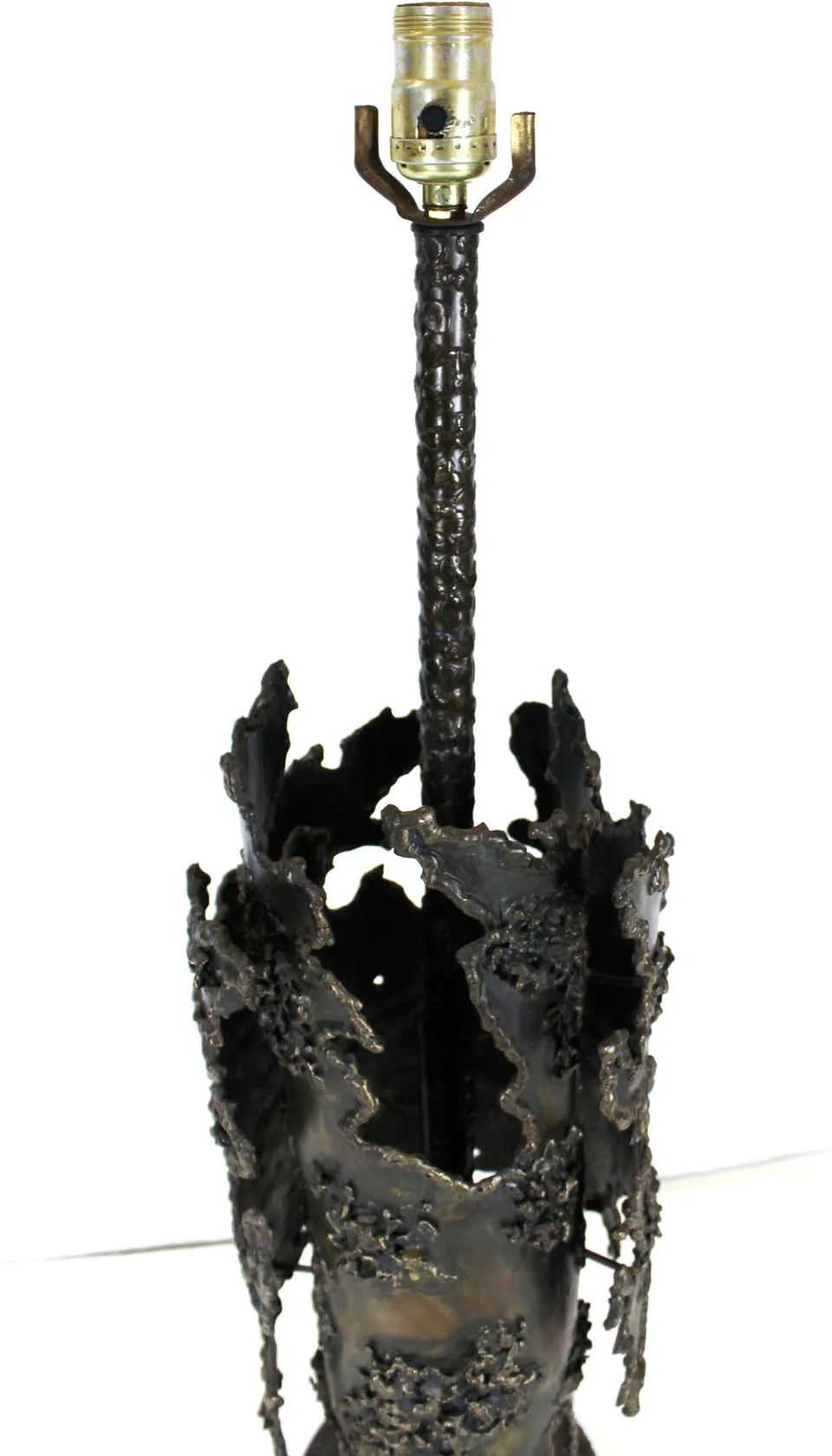 Marcello Fantoni Italian Brutalist Torch Cut Table Lamp