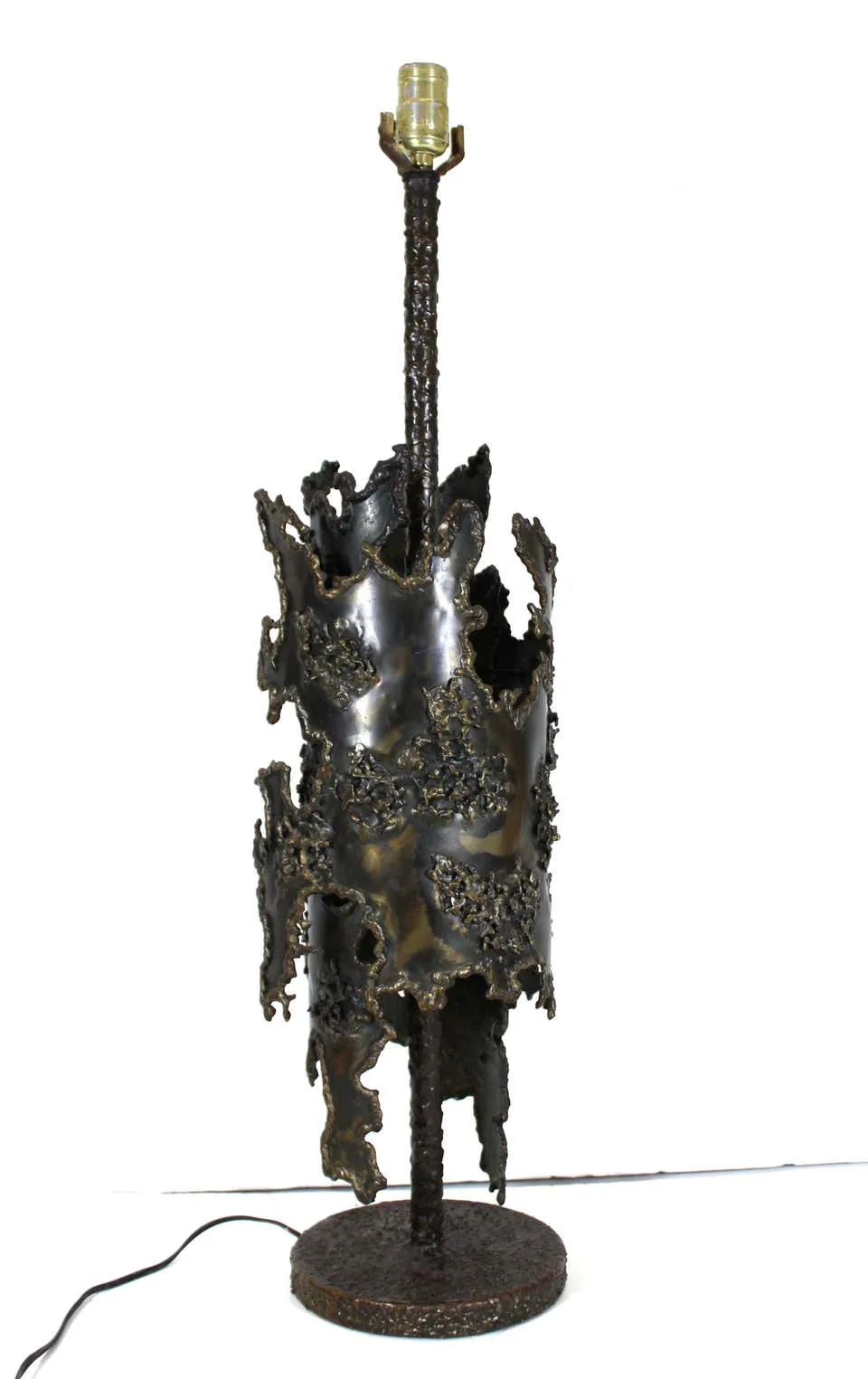 Marcello Fantoni Italian Brutalist Torch Cut Table Lamp