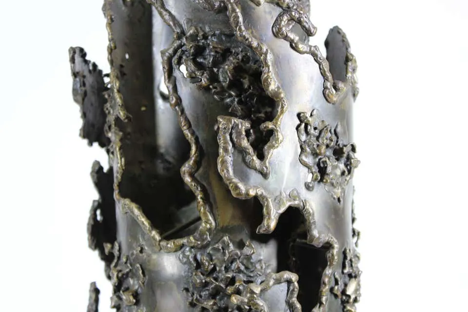 Marcello Fantoni Italian Brutalist Torch Cut Table Lamp