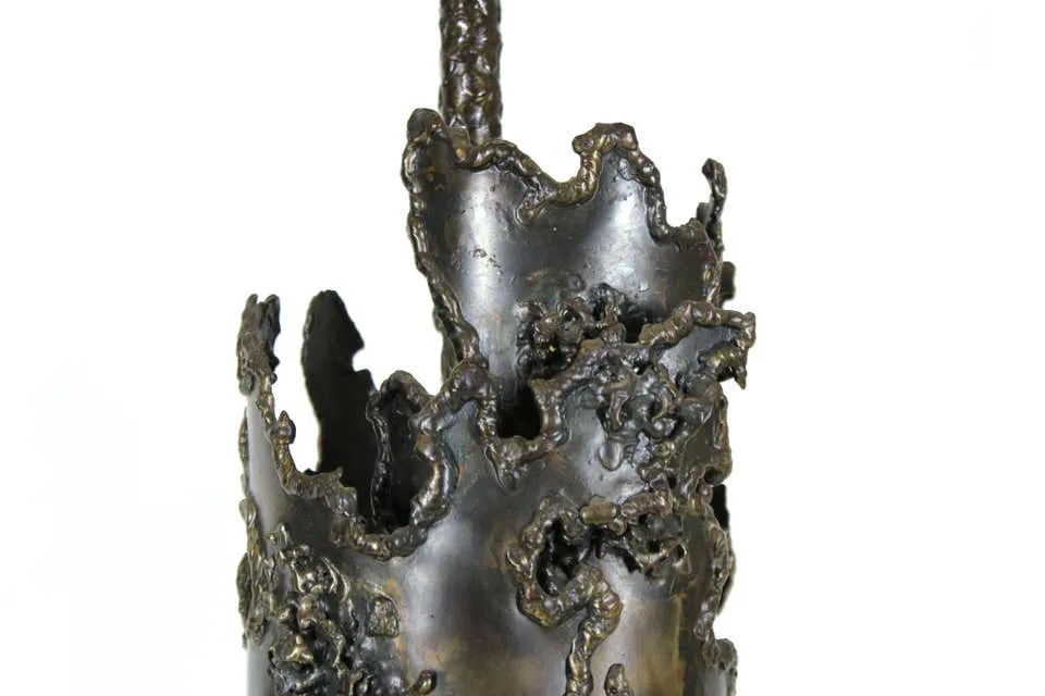 Marcello Fantoni Italian Brutalist Torch Cut Table Lamp