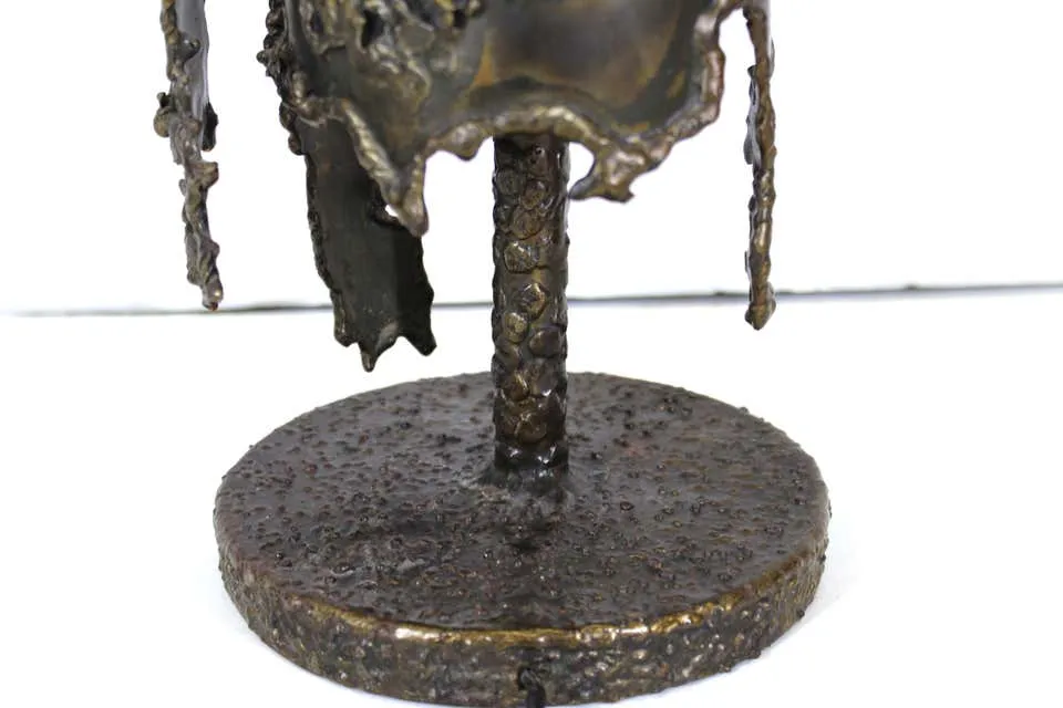 Marcello Fantoni Italian Brutalist Torch Cut Table Lamp
