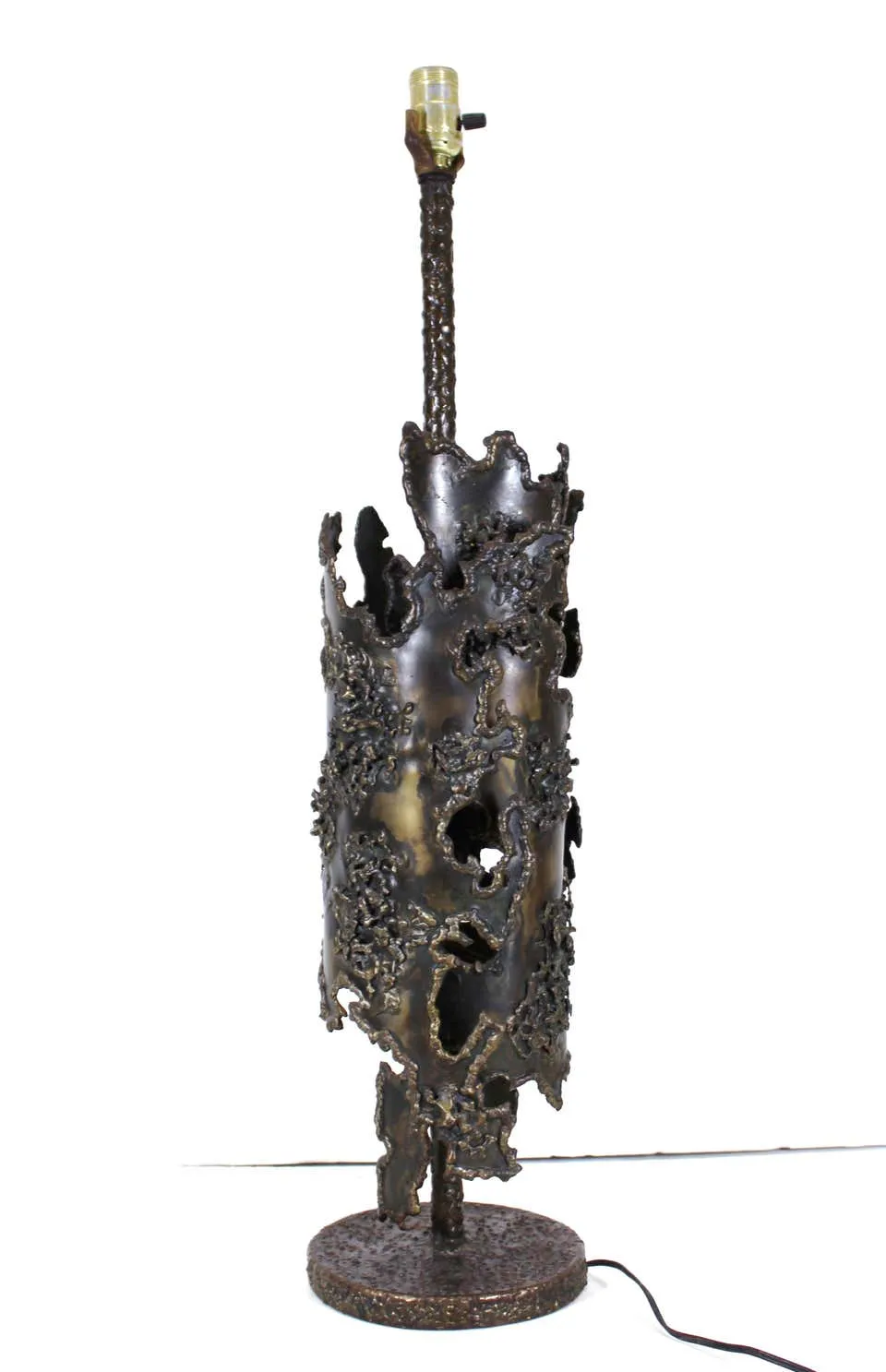 Marcello Fantoni Italian Brutalist Torch Cut Table Lamp