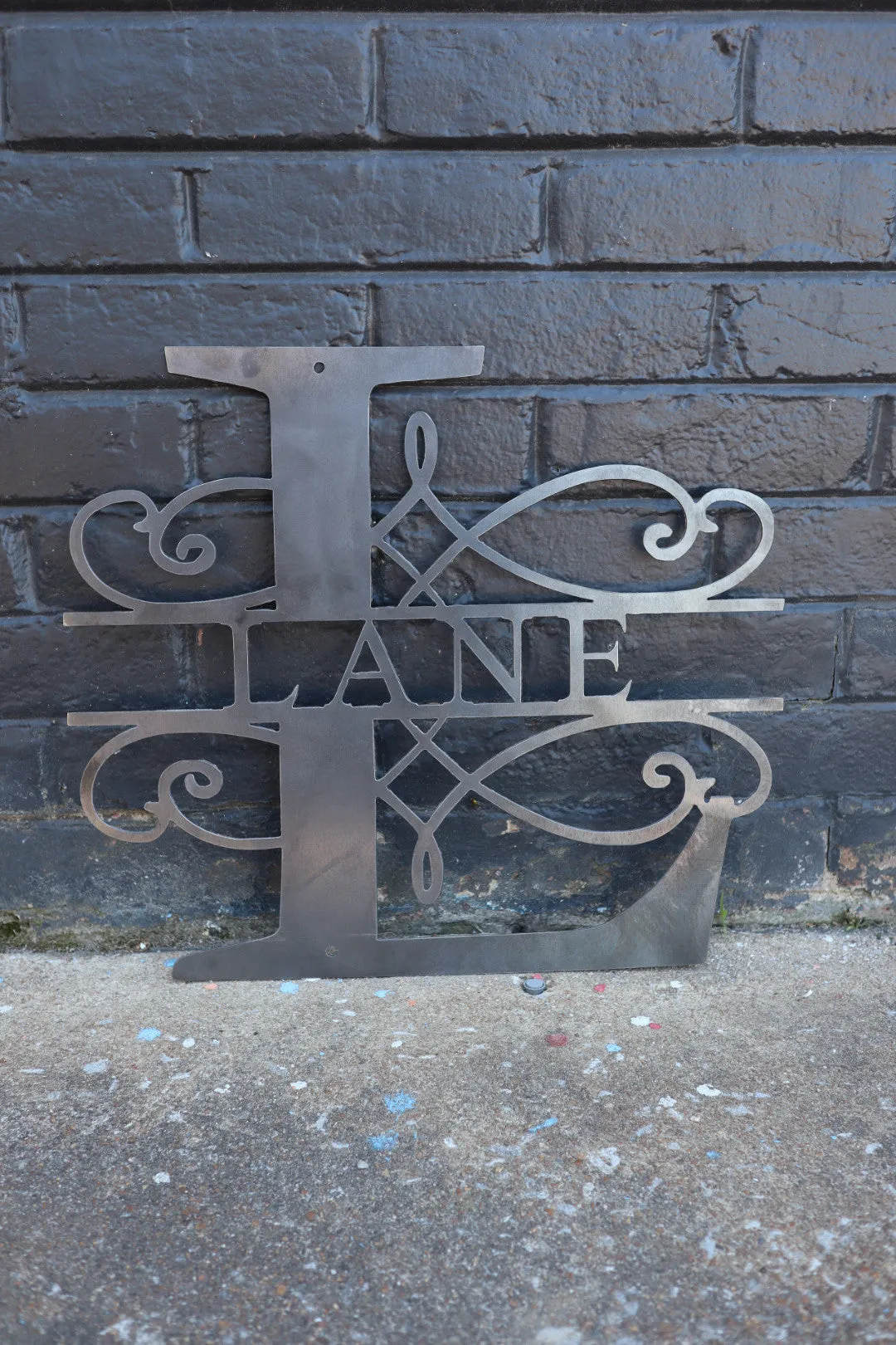 Metal Split Monogram Wall Art - Custom Last Name Initial Sign