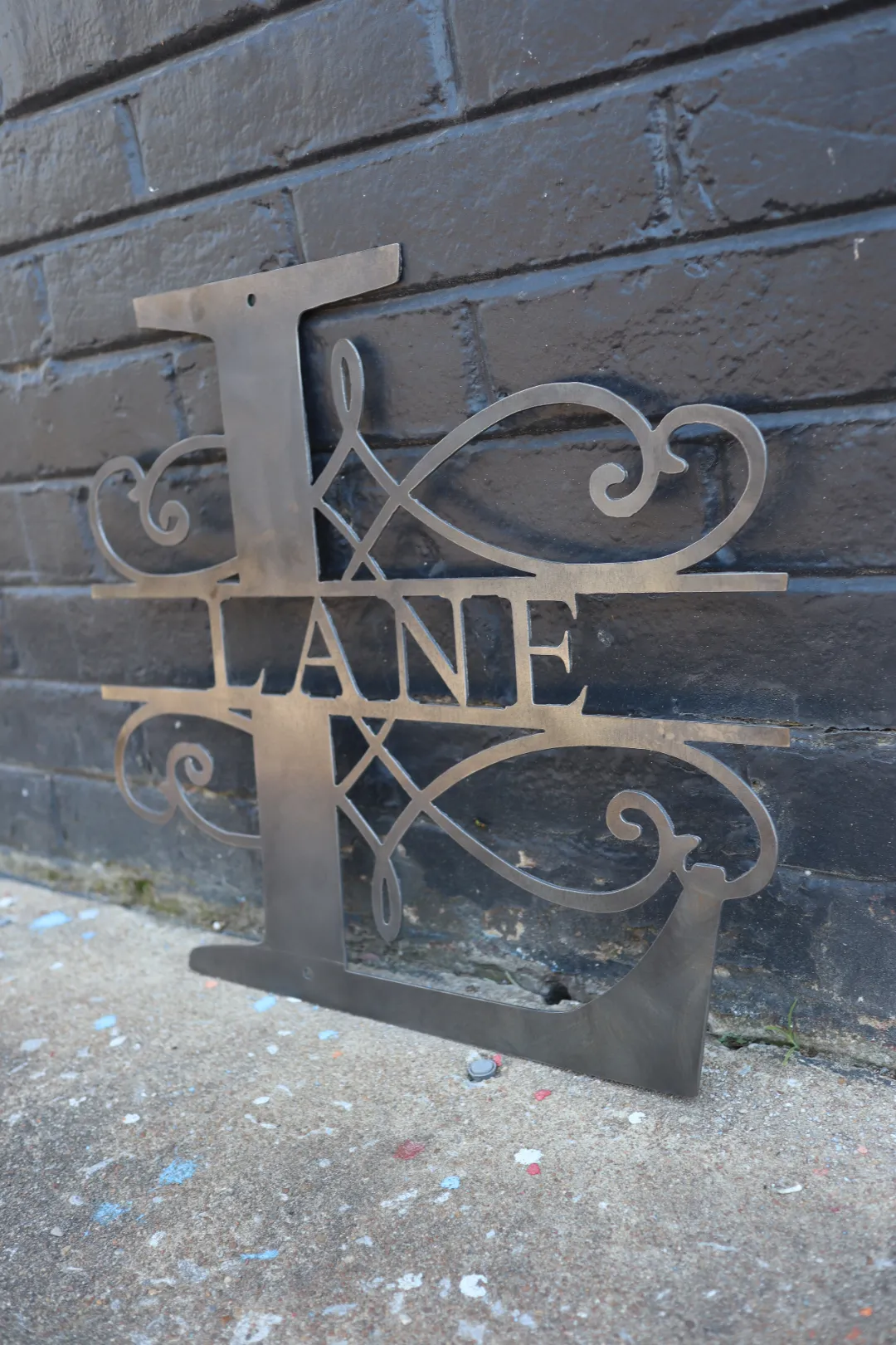 Metal Split Monogram Wall Art - Custom Last Name Initial Sign