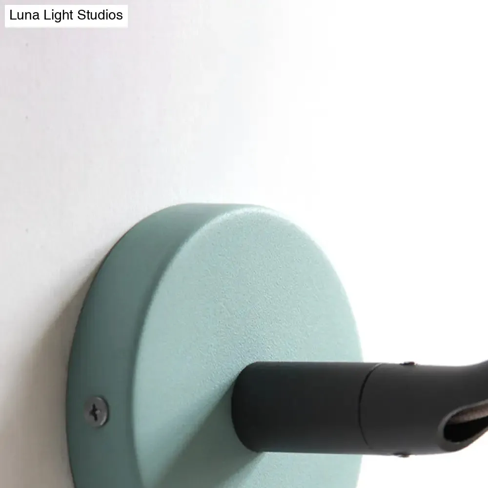 Minimalist Wood Wall Sconce Light for Bathroom - Cylindrical Design with 1 Light and Yellow/Blue/Green Colors