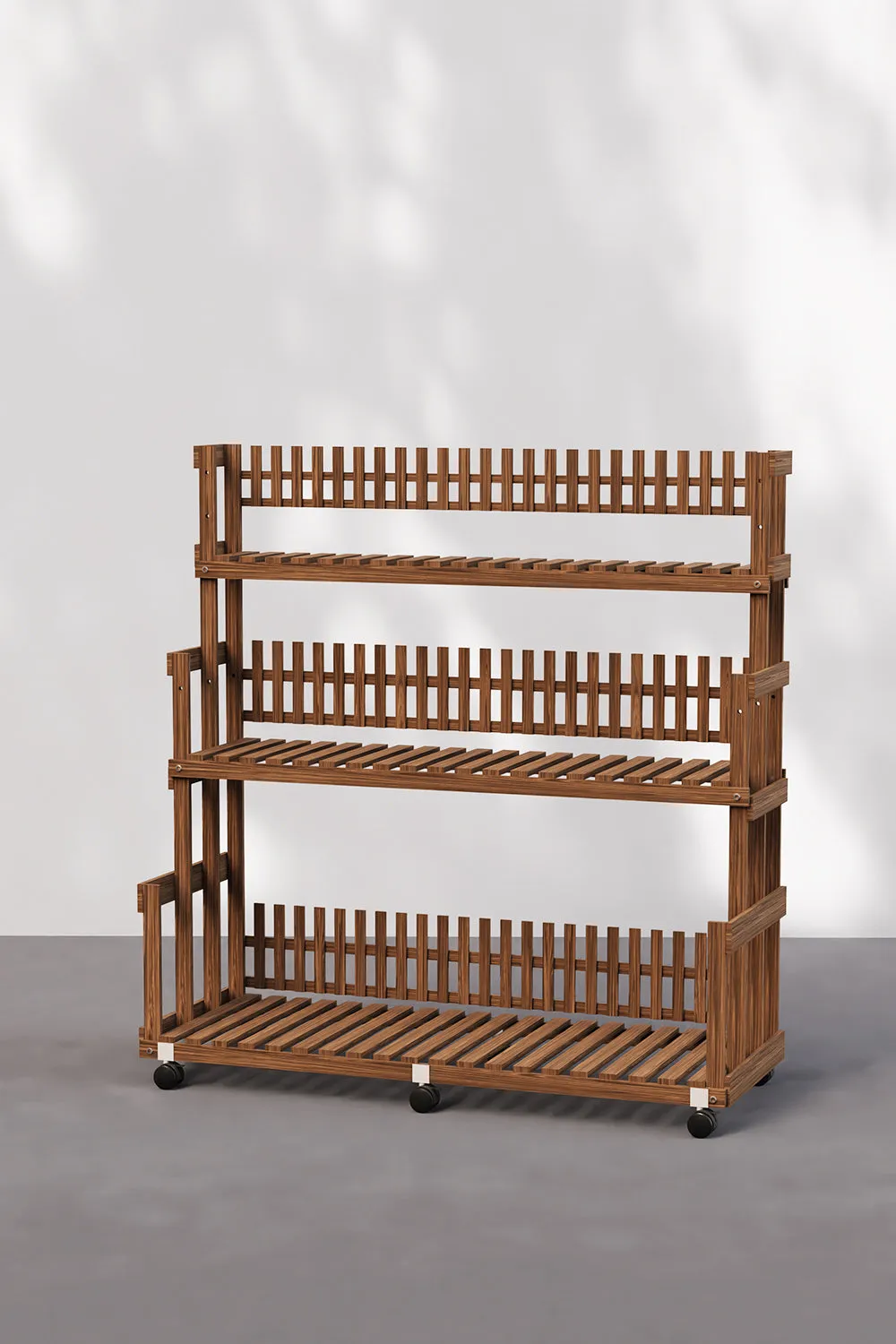 Multi Tier Plant Stand Shelf with Brake Wheels for Garden