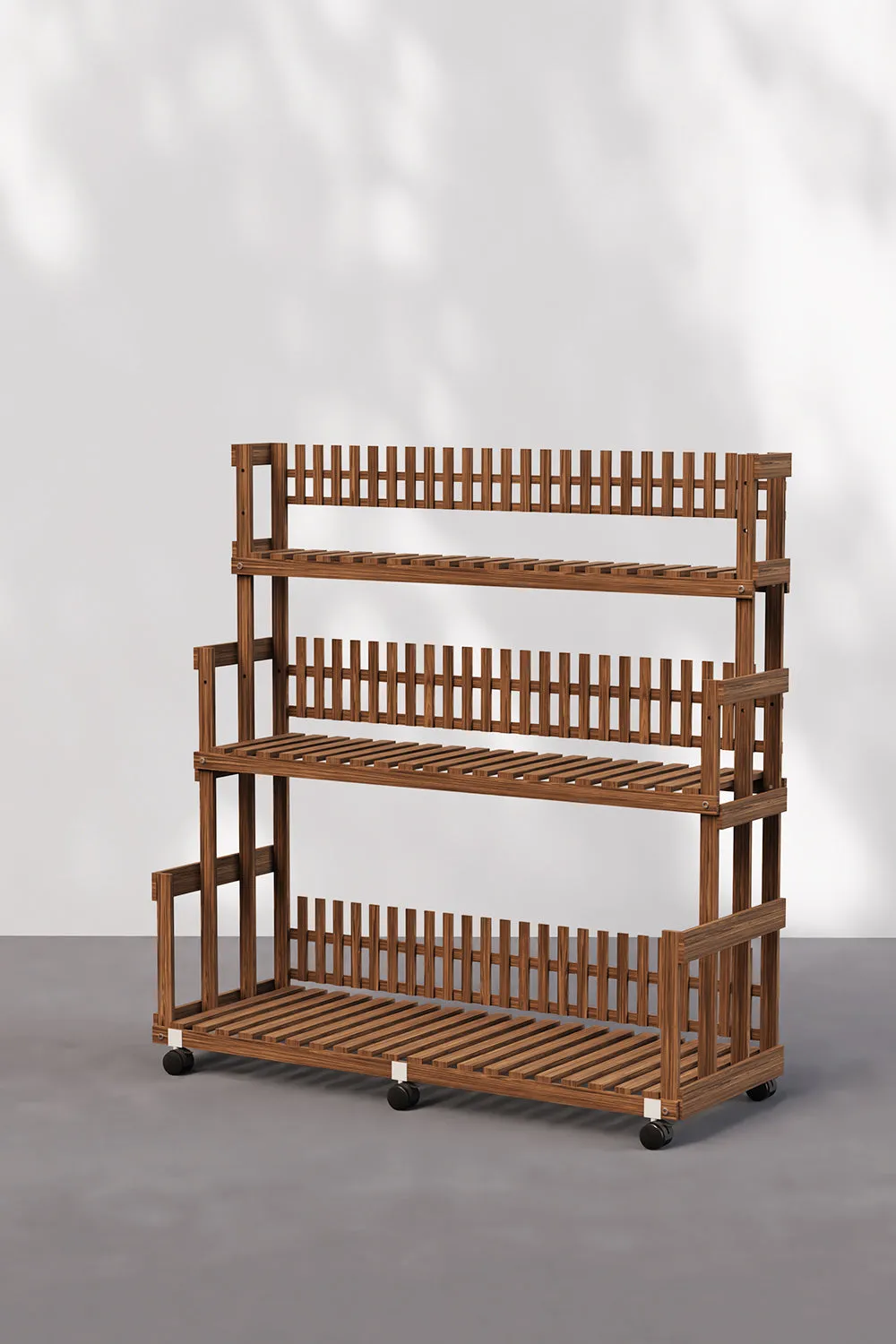 Multi Tier Plant Stand Shelf with Brake Wheels for Garden