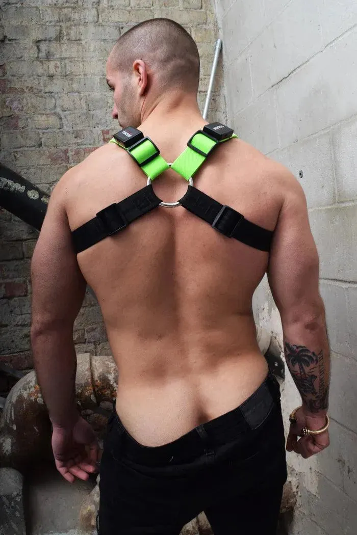 Poundtown Bulldog Harness NEON GREEN