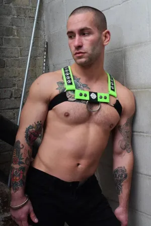 Poundtown Bulldog Harness NEON GREEN