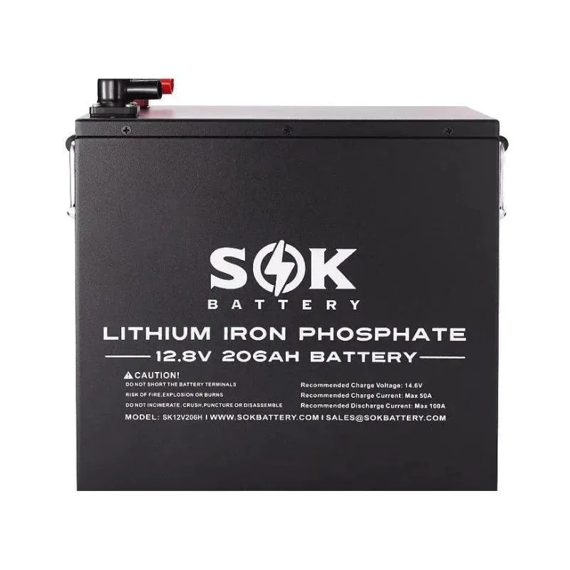 SOK Battery 12V [206Ah-H] 12V LiFePO4 Bluetooth & Optional Built-in heater | SK12V206H & SK12V206P