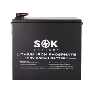 SOK Battery 12V [206Ah-H] 12V LiFePO4 Bluetooth & Optional Built-in heater | SK12V206H & SK12V206P