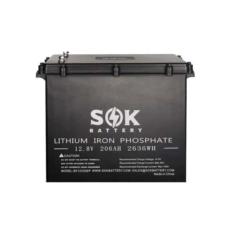 SOK Battery 12V [206Ah-H] 12V LiFePO4 Bluetooth & Optional Built-in heater | SK12V206H & SK12V206P