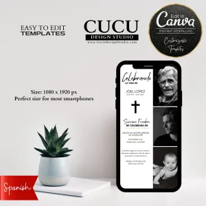 Spanish Electronic Funeral Invitation for Smartphone
