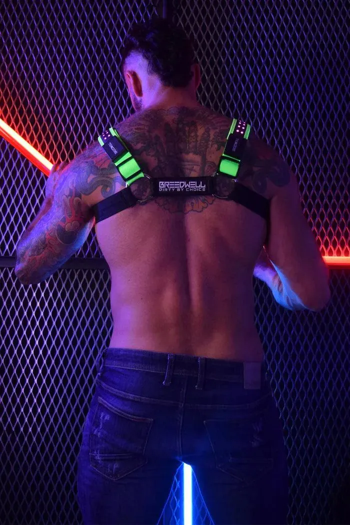 STARLIGHT BULLDOG HARNESS - NEON GREEN