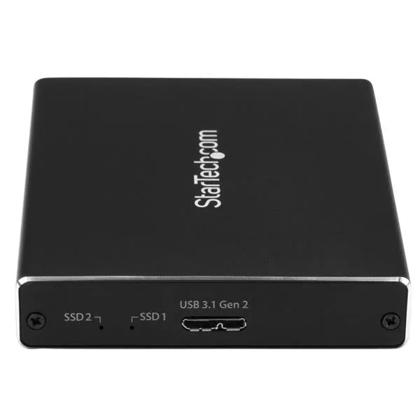 Startech.Com Dual-Slot Hard Drive Enclosure For M.2 Sata Ssds - Usb 3.1 (10Gbps) - Aluminum - M.2 To Sata - Raid Drive E