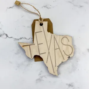 Texas Cutout Wood Ornament