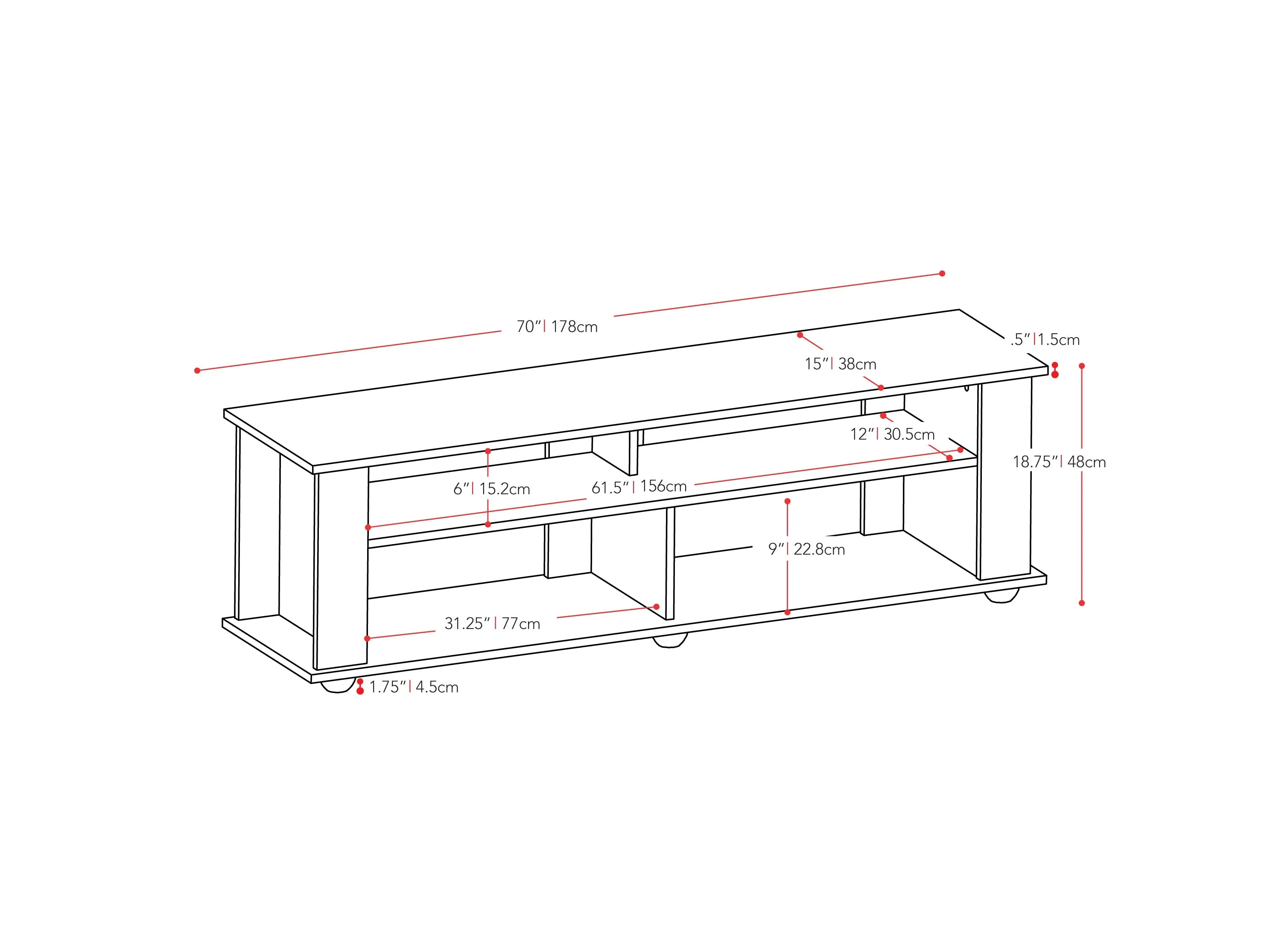 TV Stand Black, TVs up to 85"