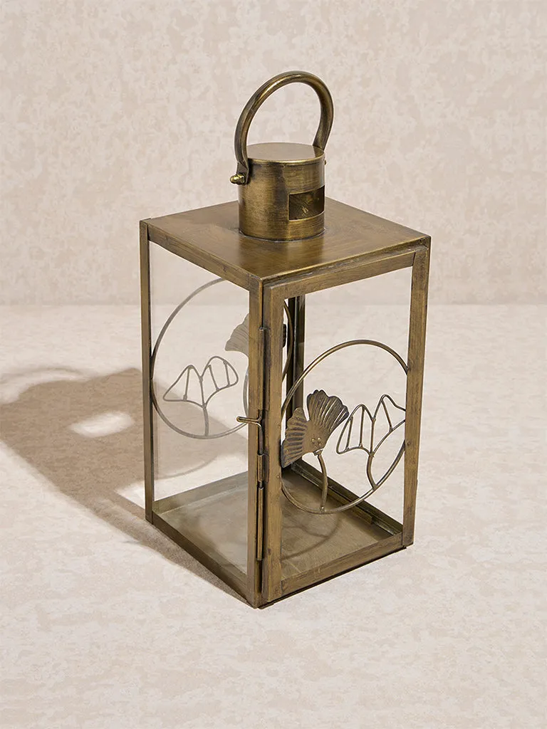 Westside Home Gold Ginkgo Metal Lantern