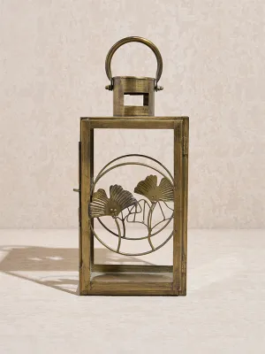 Westside Home Gold Ginkgo Metal Lantern